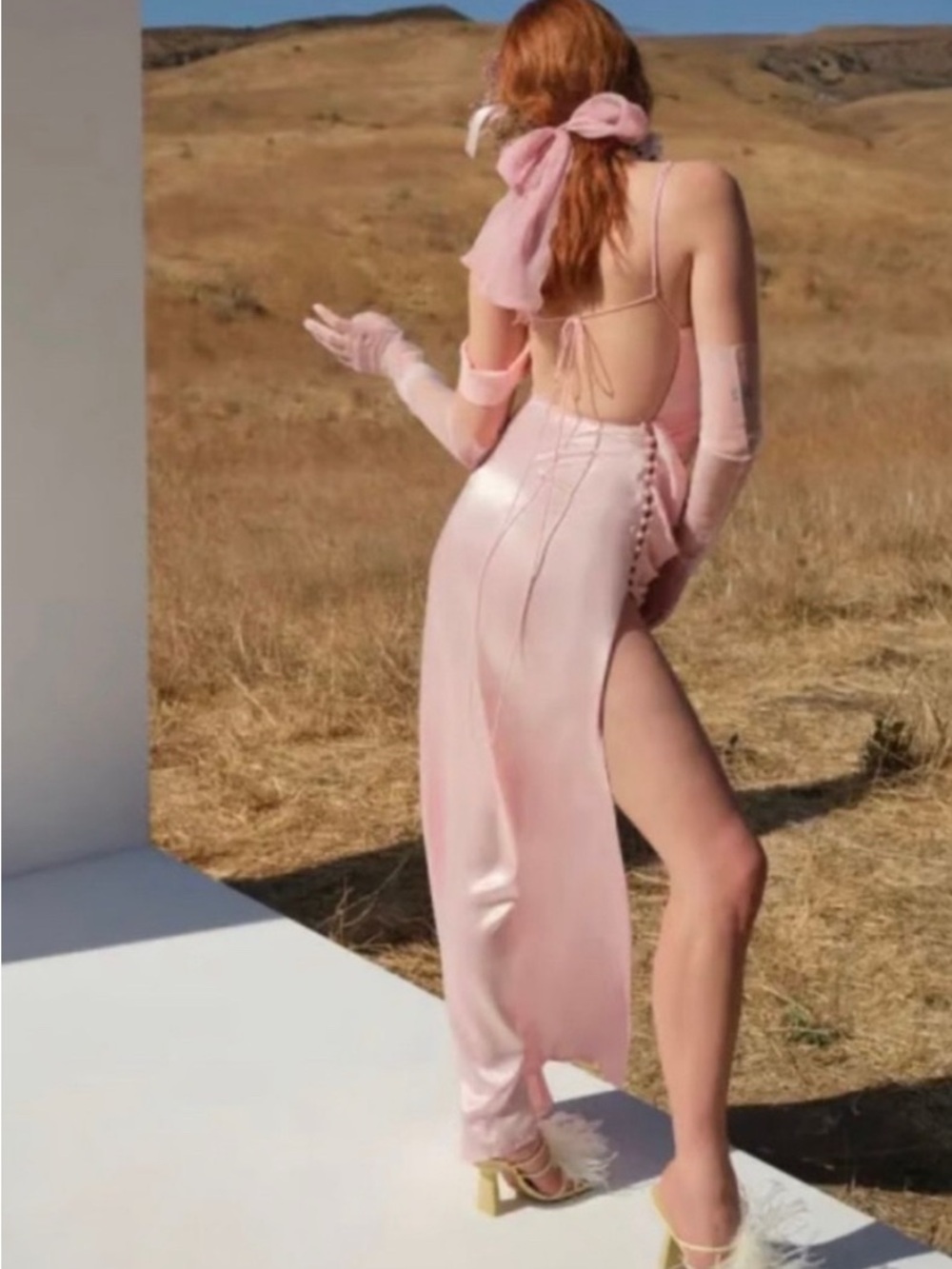 For Love and Lemons James Maxi Dress in Pink (NEVER WORN)